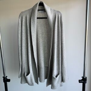The Cashmere Project Gray Open Front Long Cardigan Sweater Size XL